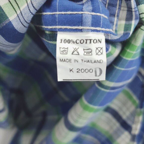 *RARE* Gianni Versace K2000 Plaid Shirt Mens XL Green Blue - Picture 11 of 13